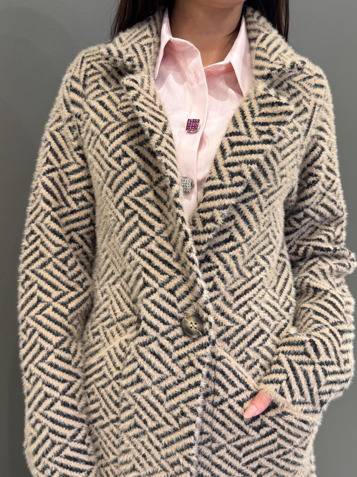 cappotto cardigan effetto peluche MADINA SA REALI 