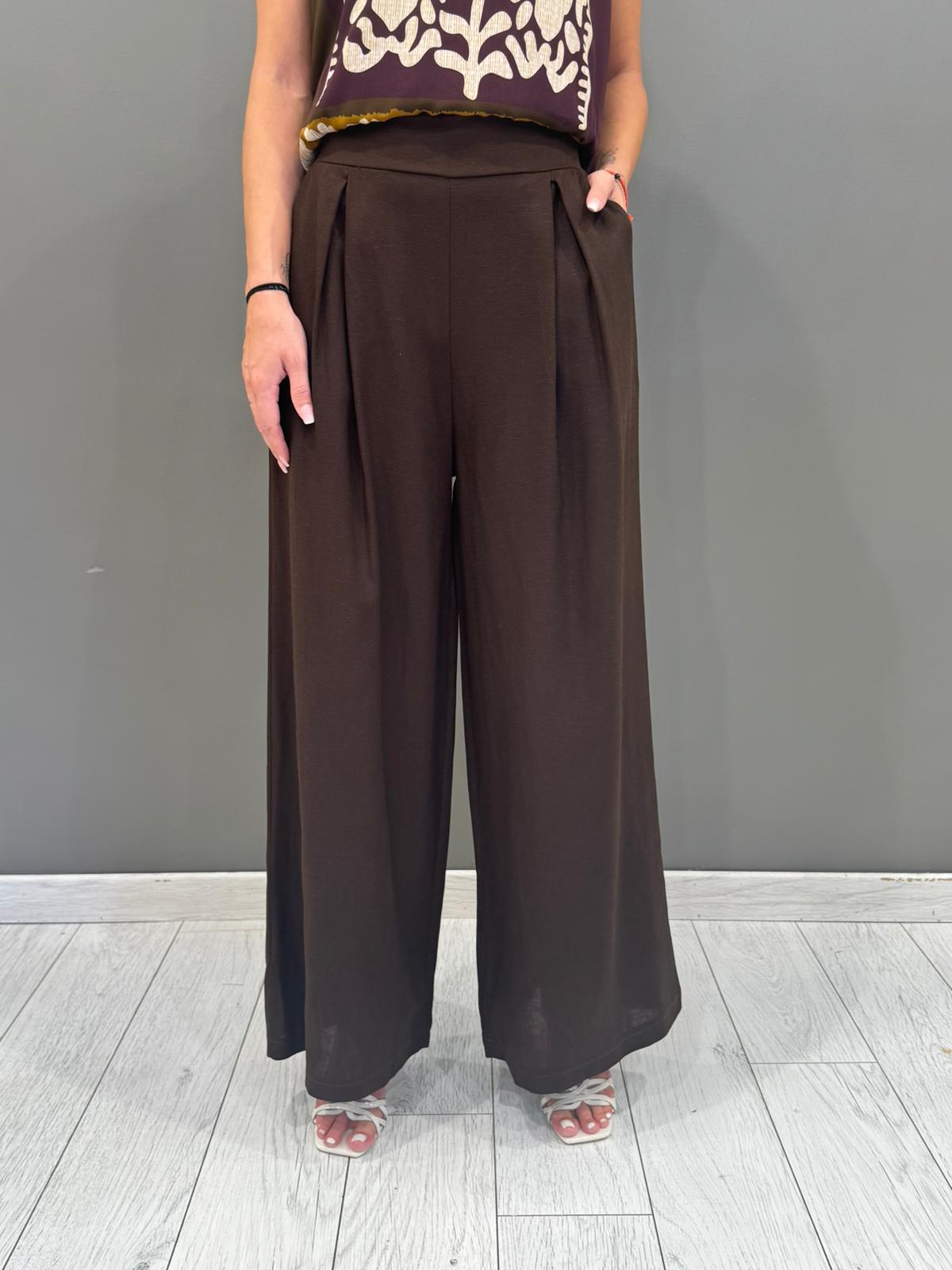 Pantaloni palazzo misto lino L2337 MO REBECCA 