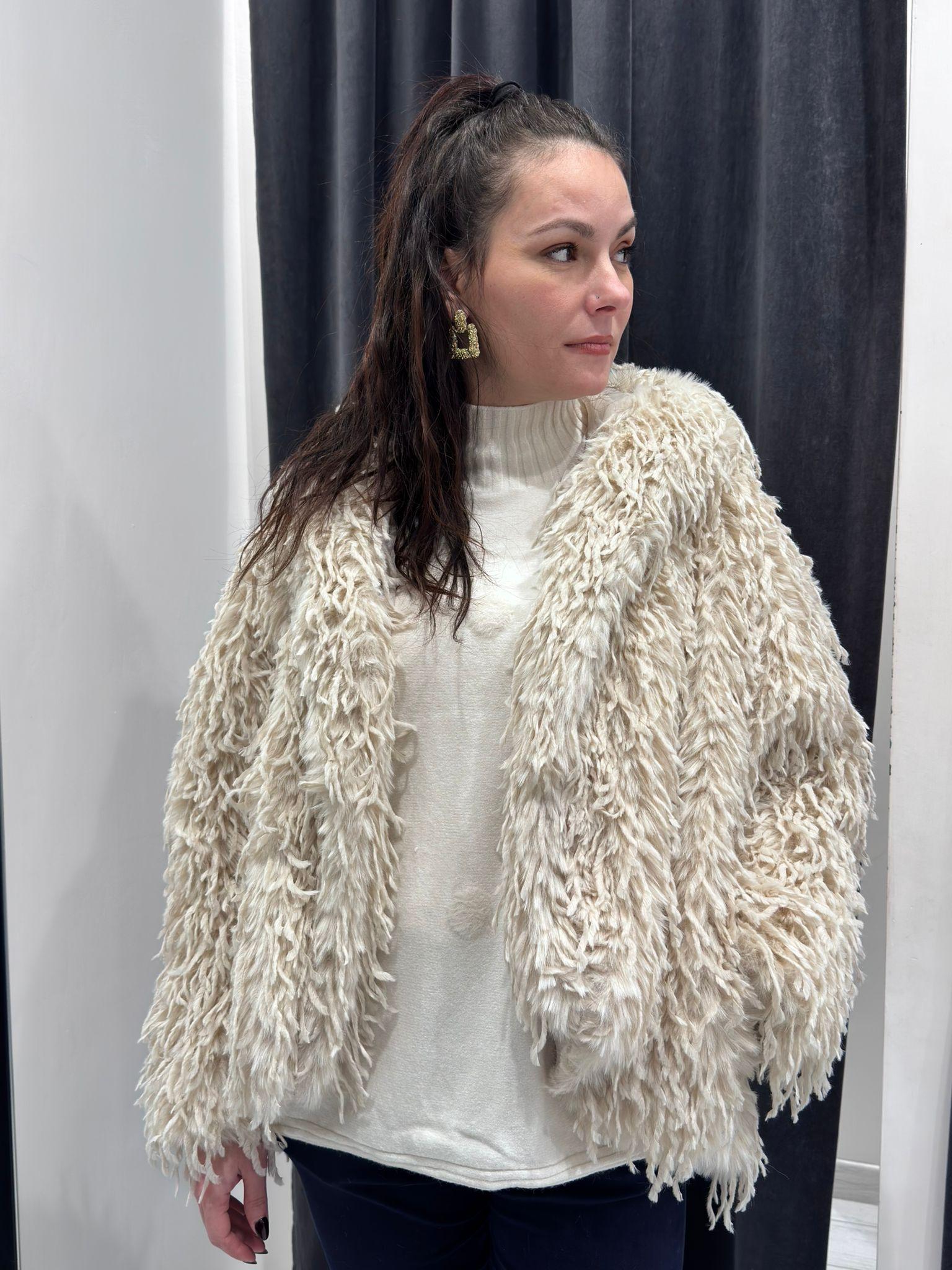 Pelliccia struzzo WYH7220 BE CRISTINA GAVIOLI 