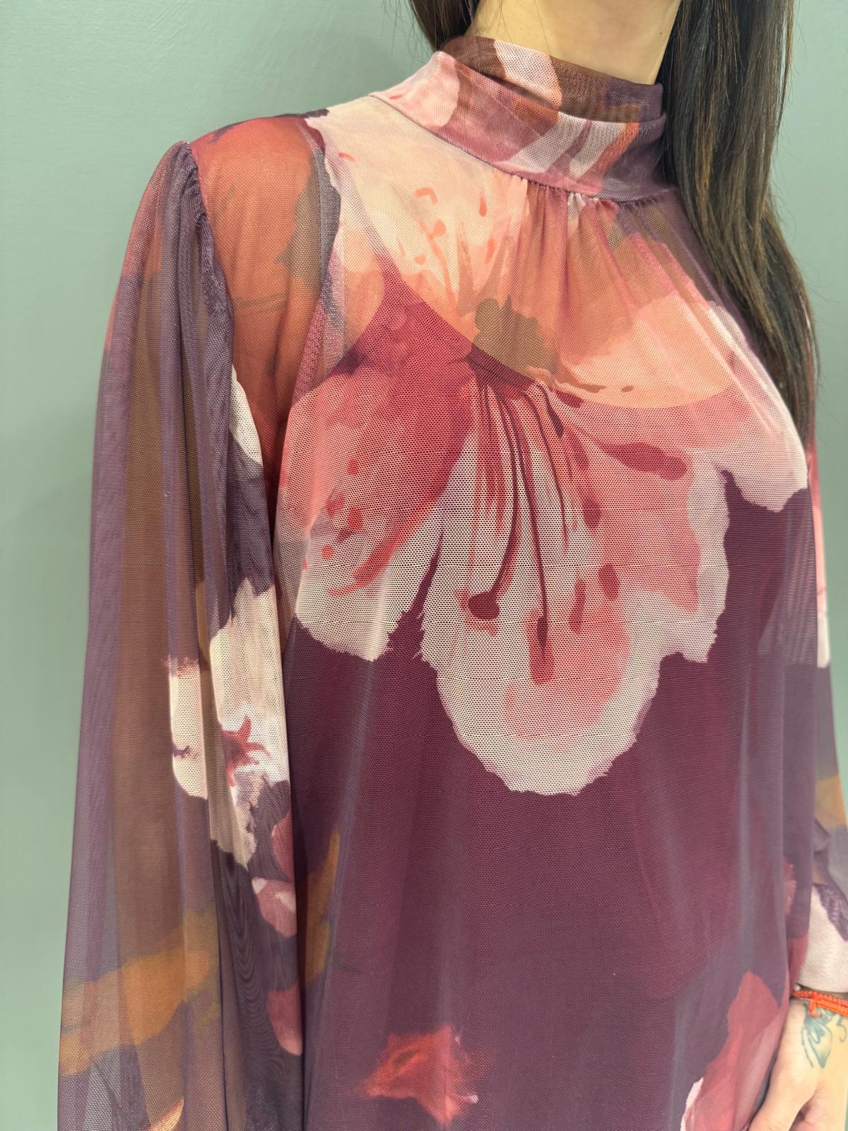 Blusa in tulle fantasia con top 19622FTULL2 BOBE CRISTINA GAVIOLI 