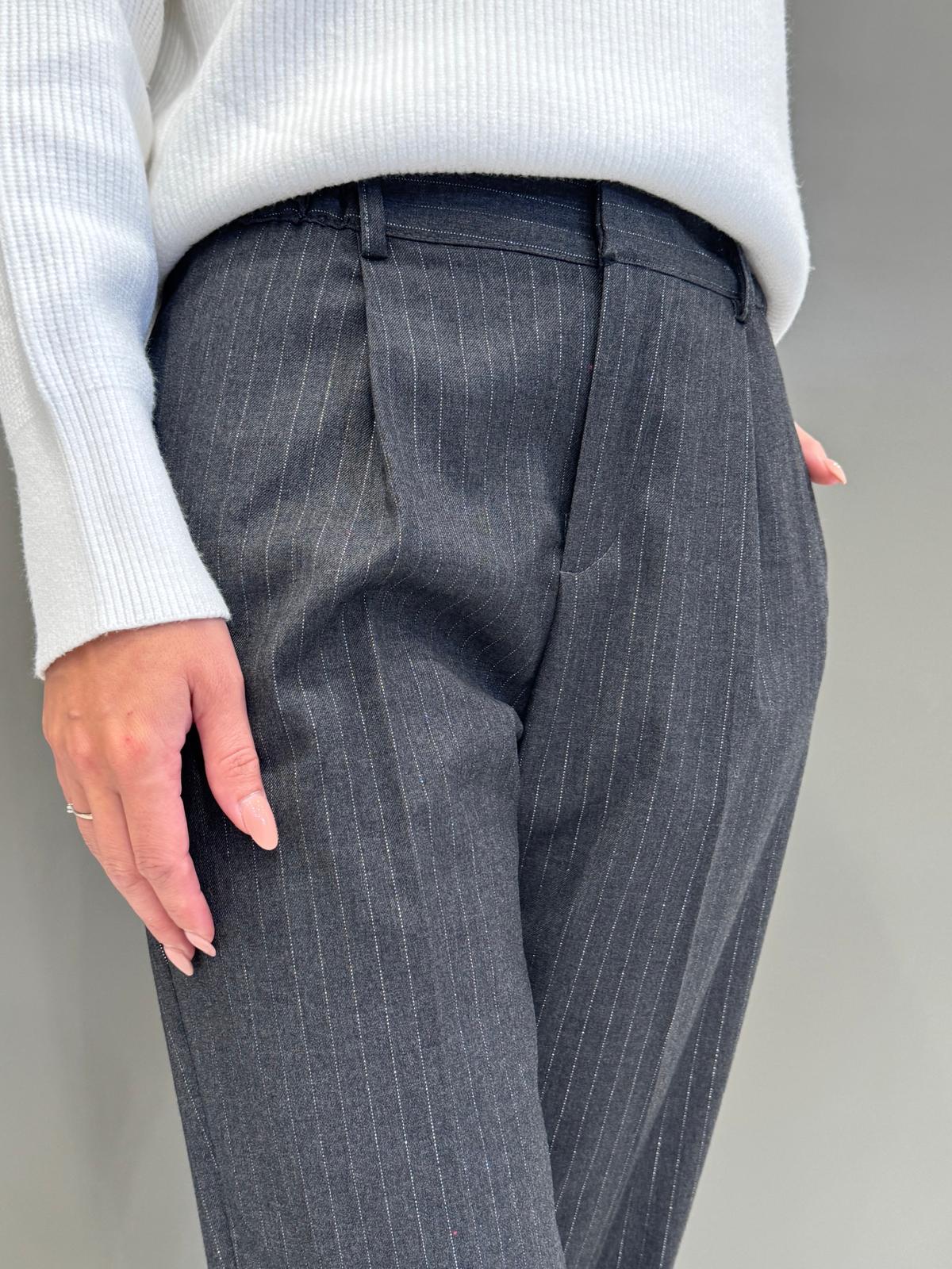 Pantalone gessato grigio 20508 U CRISTINA GAVIOLI 