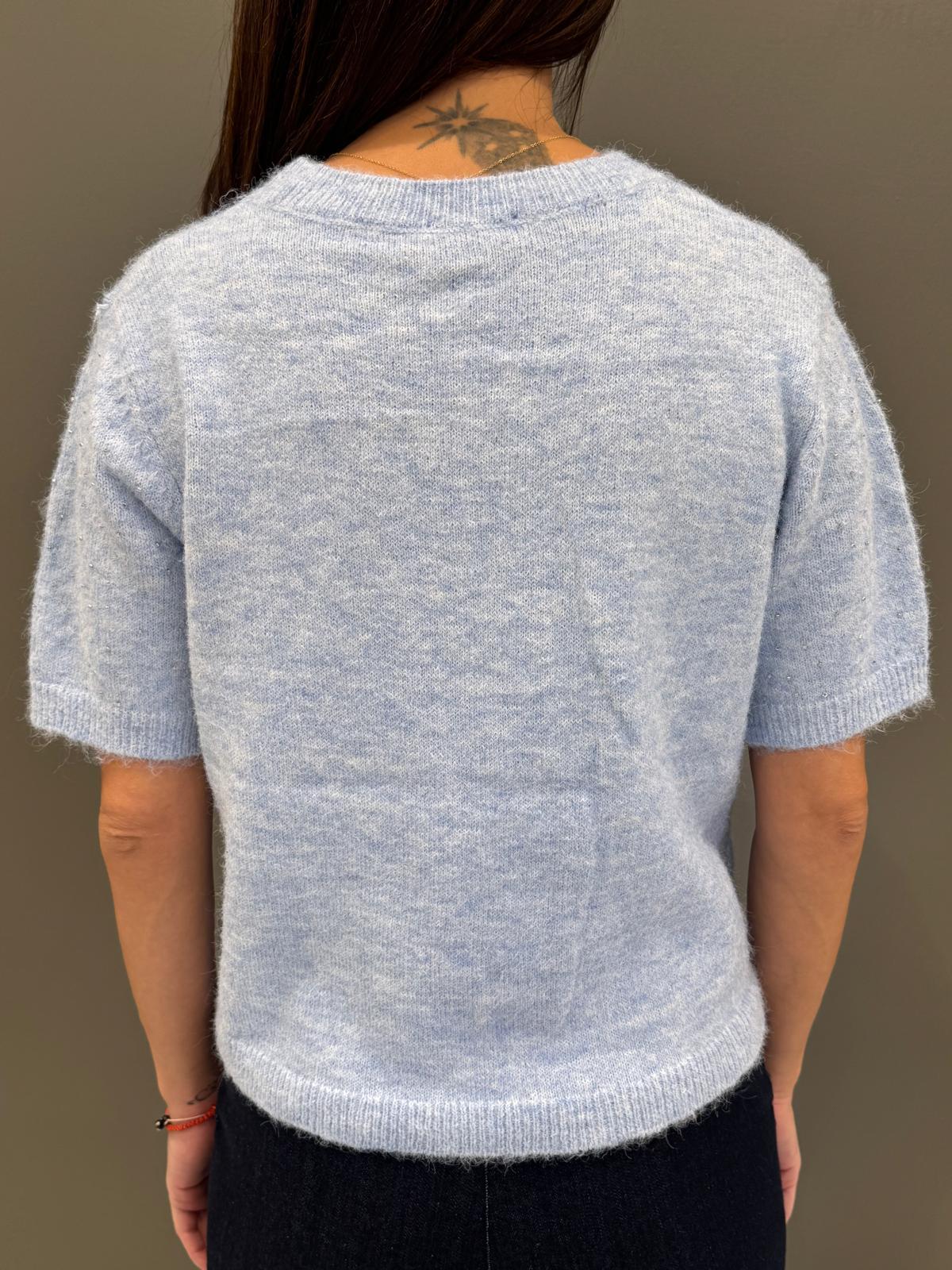 maglia manica corta e strass JN1192 CE REBECCA 