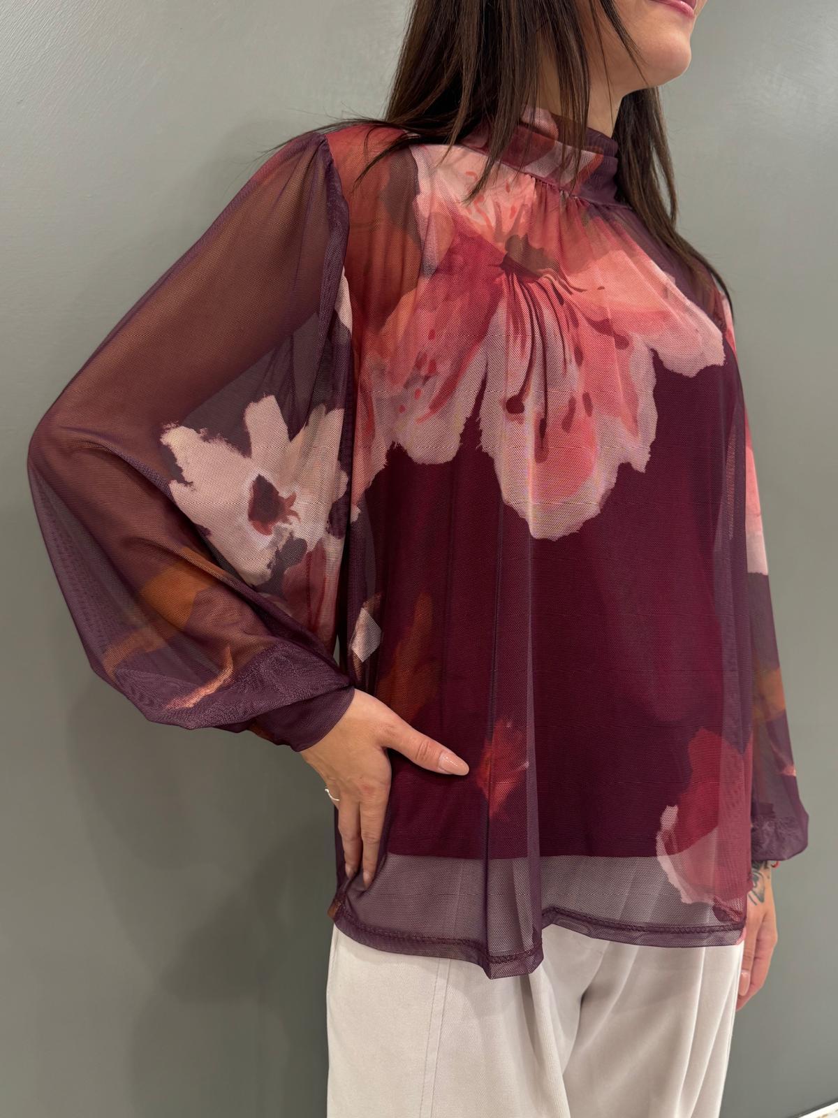 Blusa in tulle fantasia con top 19622FTULL2 BOBE CRISTINA GAVIOLI 