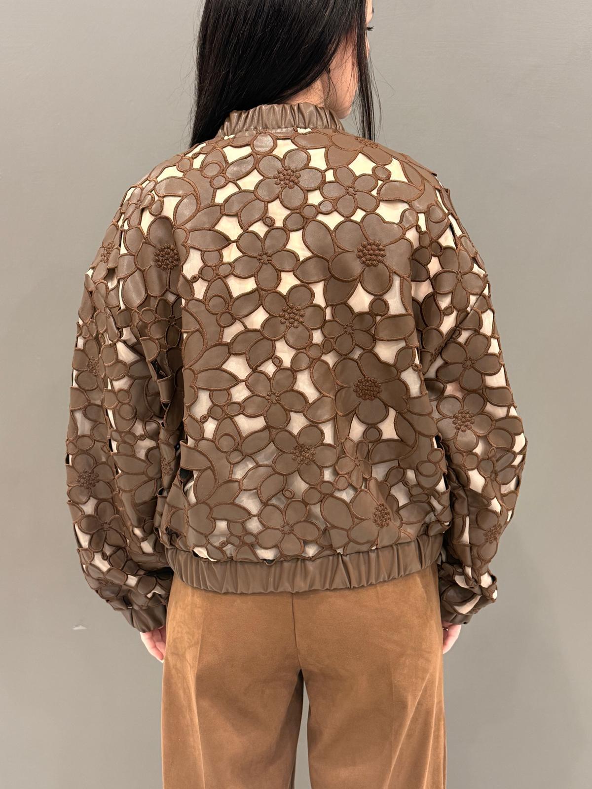 Giacca bomber ecopelle intarsio 24123 CI REALI 
