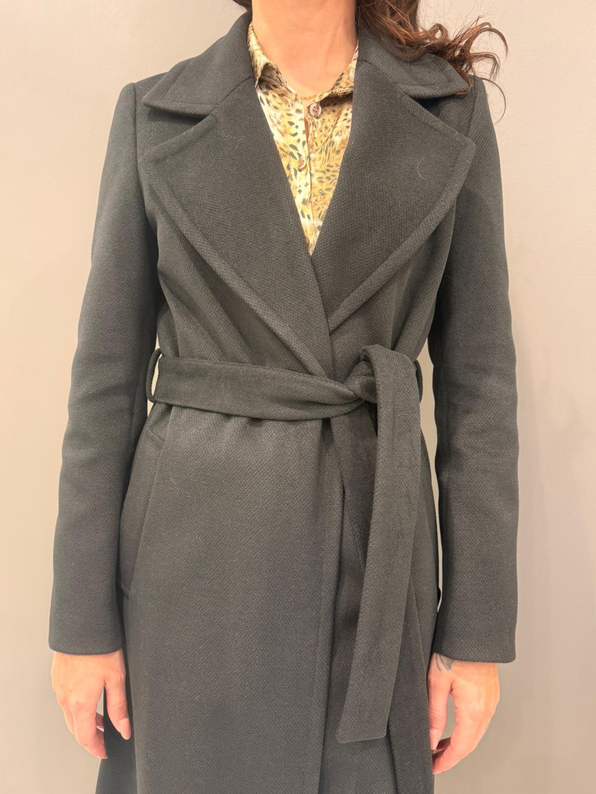 Cappotto lungo con cintura 20456 NE CRISTINA GAVIOLI 