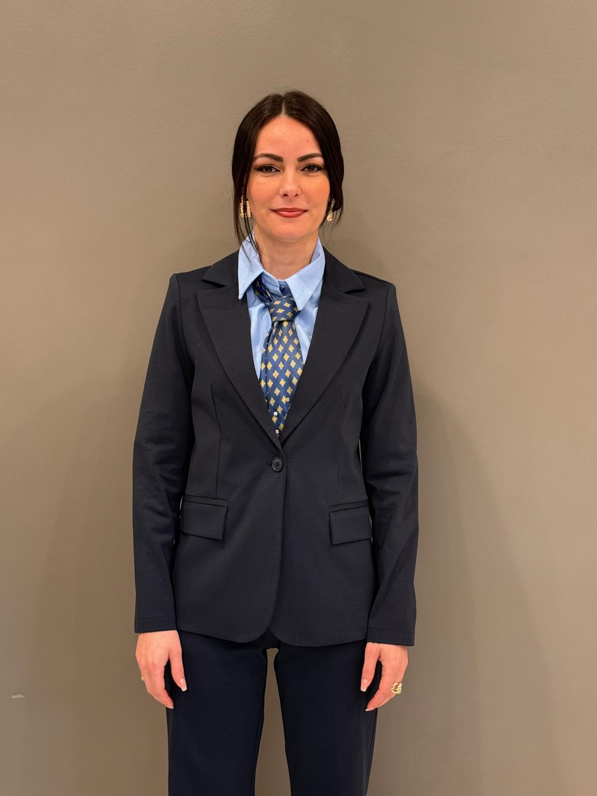 Giacca un  bottone CG20-26 BL CRISTINA GAVIOLI 