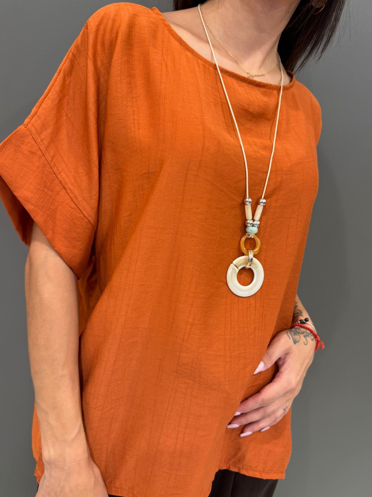 Blusa over in tessuto fluido 6553 OR REBECCA 