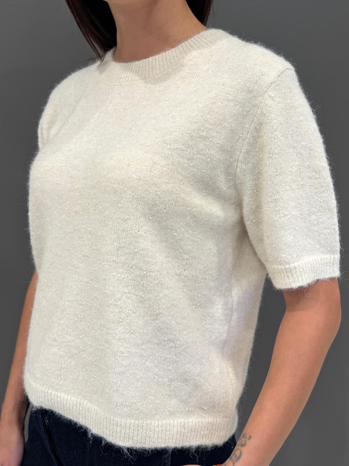 maglia manica corta e strass JN1192 CA REBECCA 