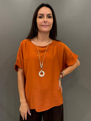 Blusa over in tessuto fluido 6553 OR REBECCA 