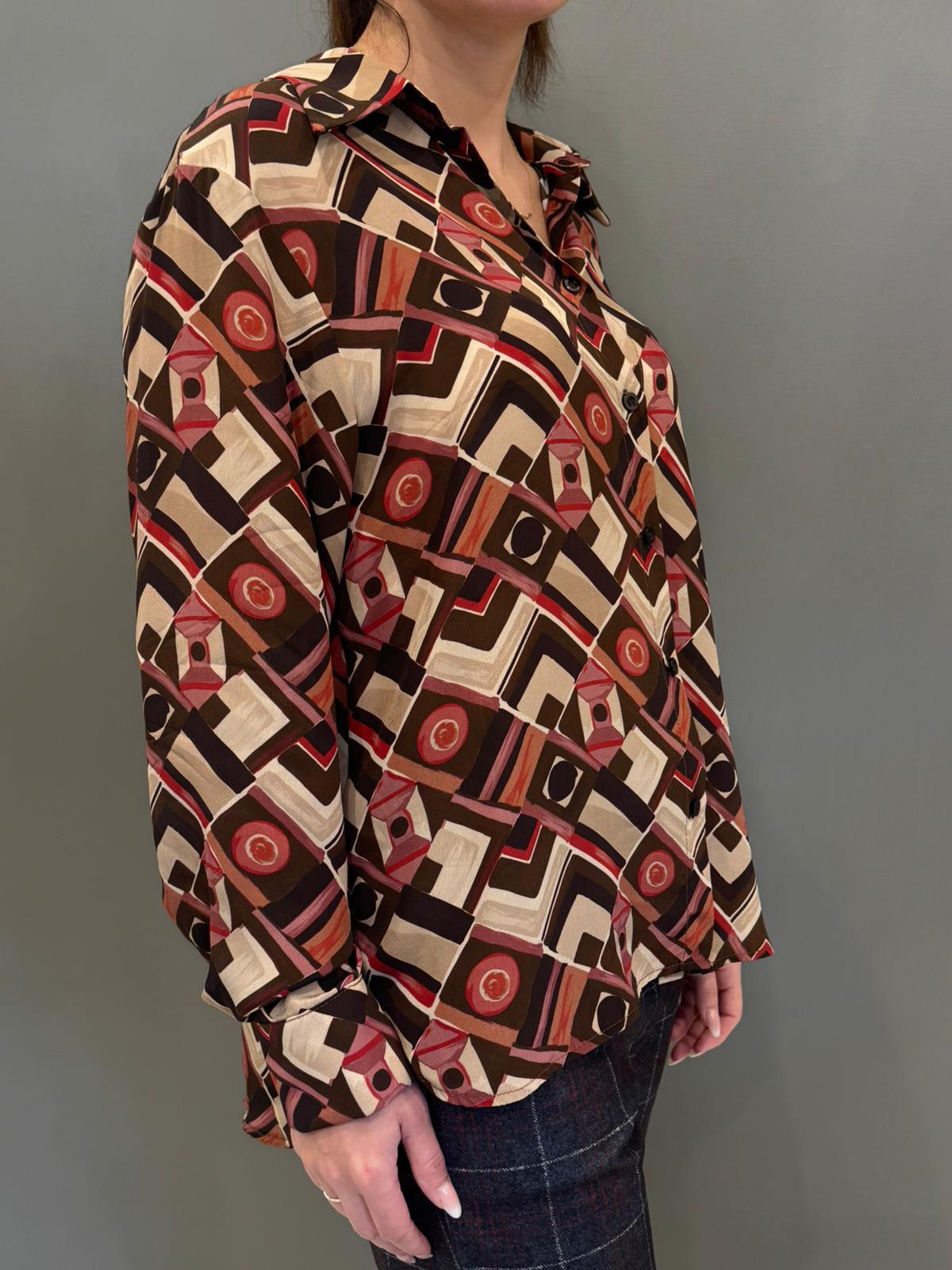 Camicia fantasia geometrica CC99-25 RO REALI 