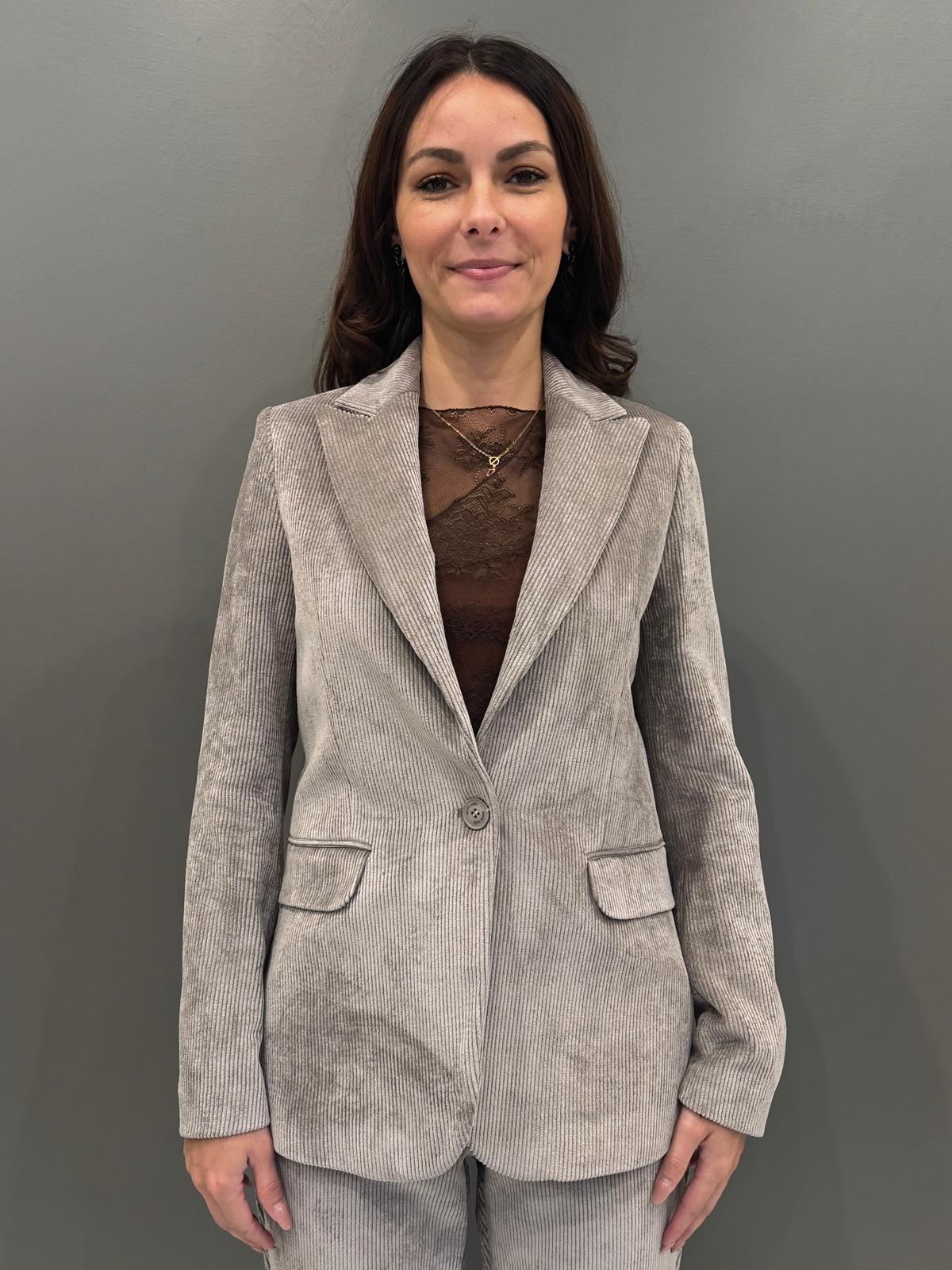 tailleur monopetto velluto a coste 20413 BE CRISTINA GAVIOLI 