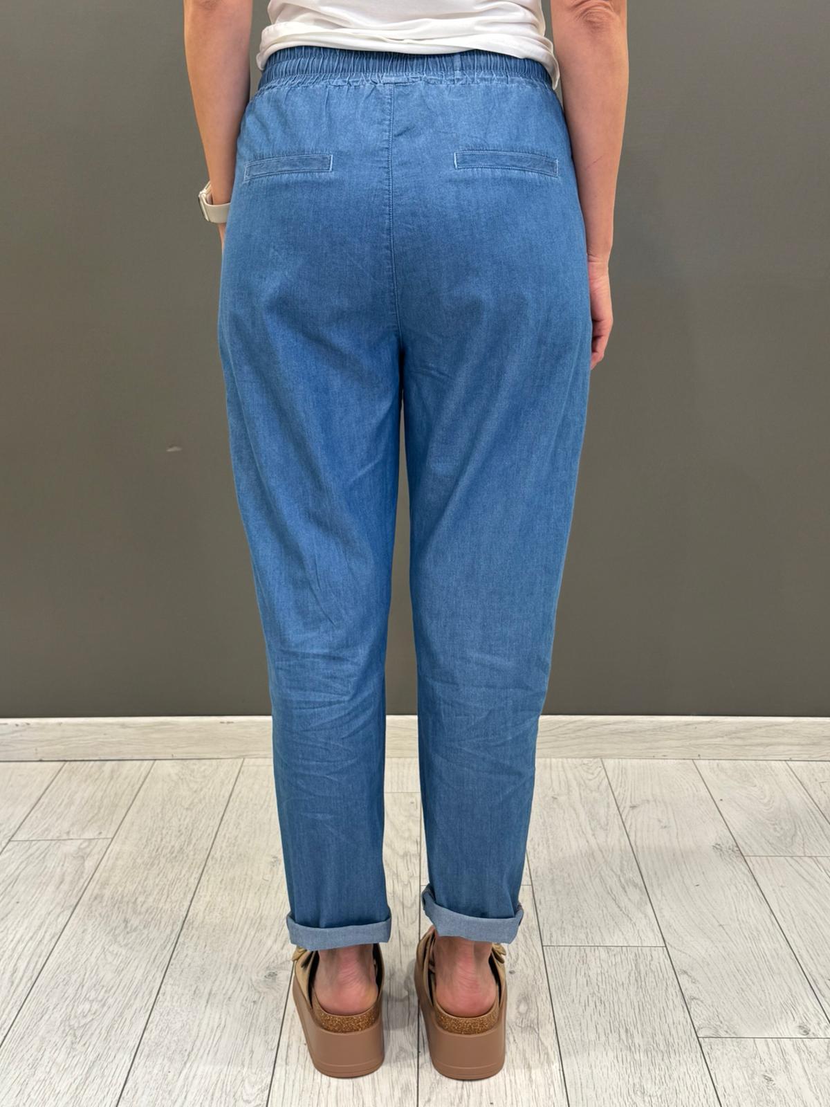pantaloni chambray 30256V1 07 CRISTINA GAVIOLI 