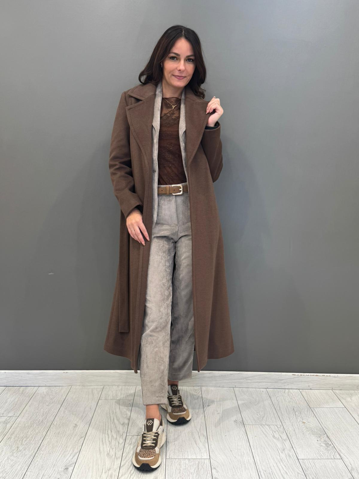 Cappotto lungo con cintura 20456 MO CRISTINA GAVIOLI 