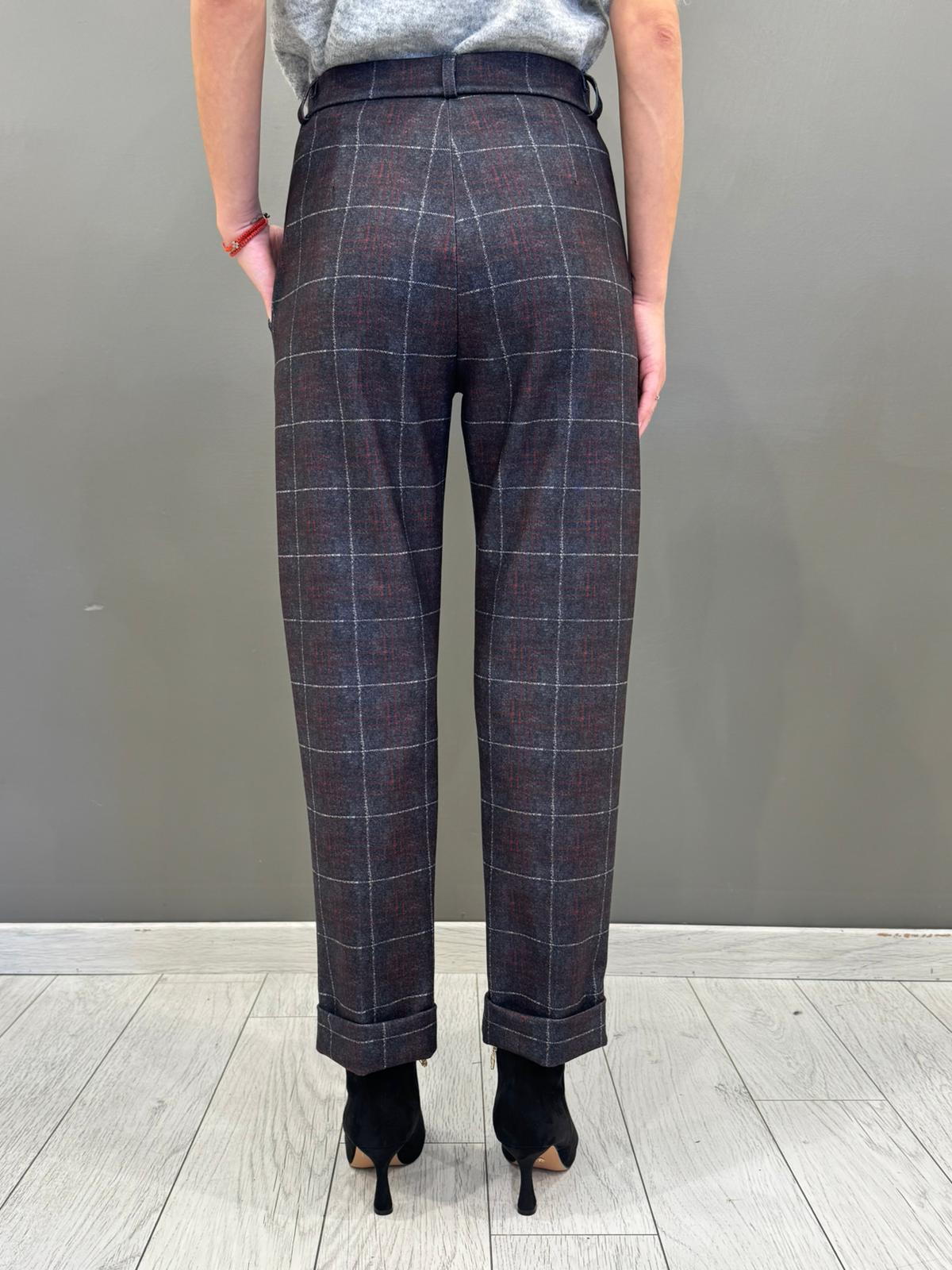 Pantalone chek con risvolta CP25-605Q GR REALI 