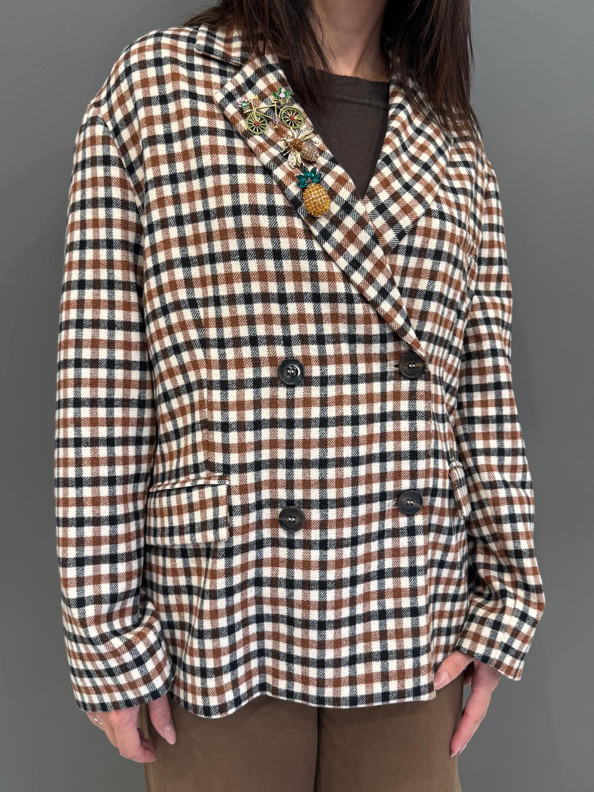 Blazer doppiopetto a quadri B141 00 CRISTINA GAVIOLI 