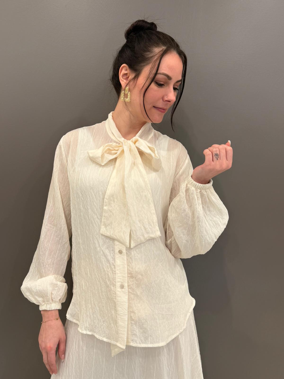 Camicia paillettes C10198 BU CRISTINA GAVIOLI 