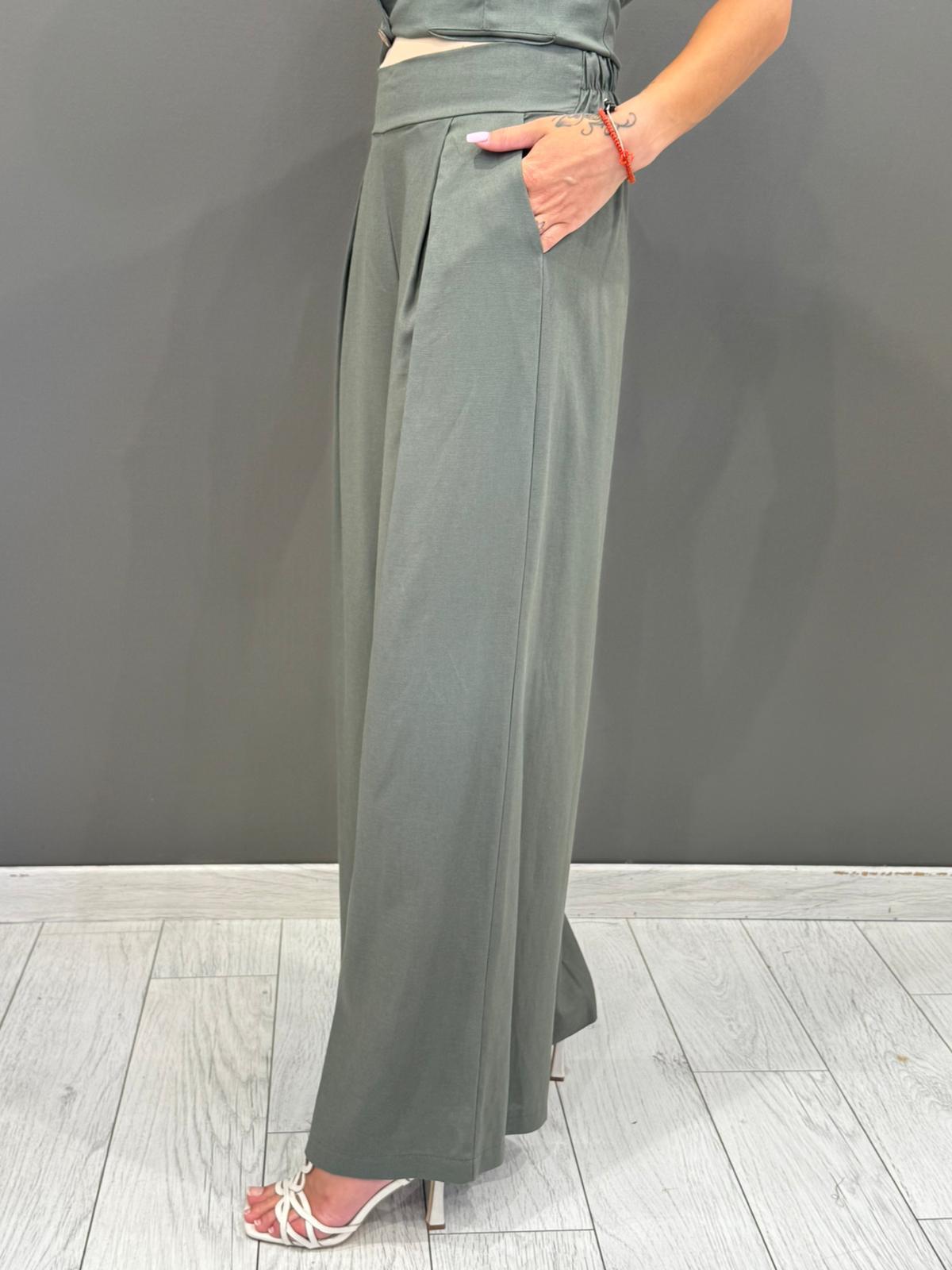 Pantaloni palazzo misto lino L2337 VE REBECCA 