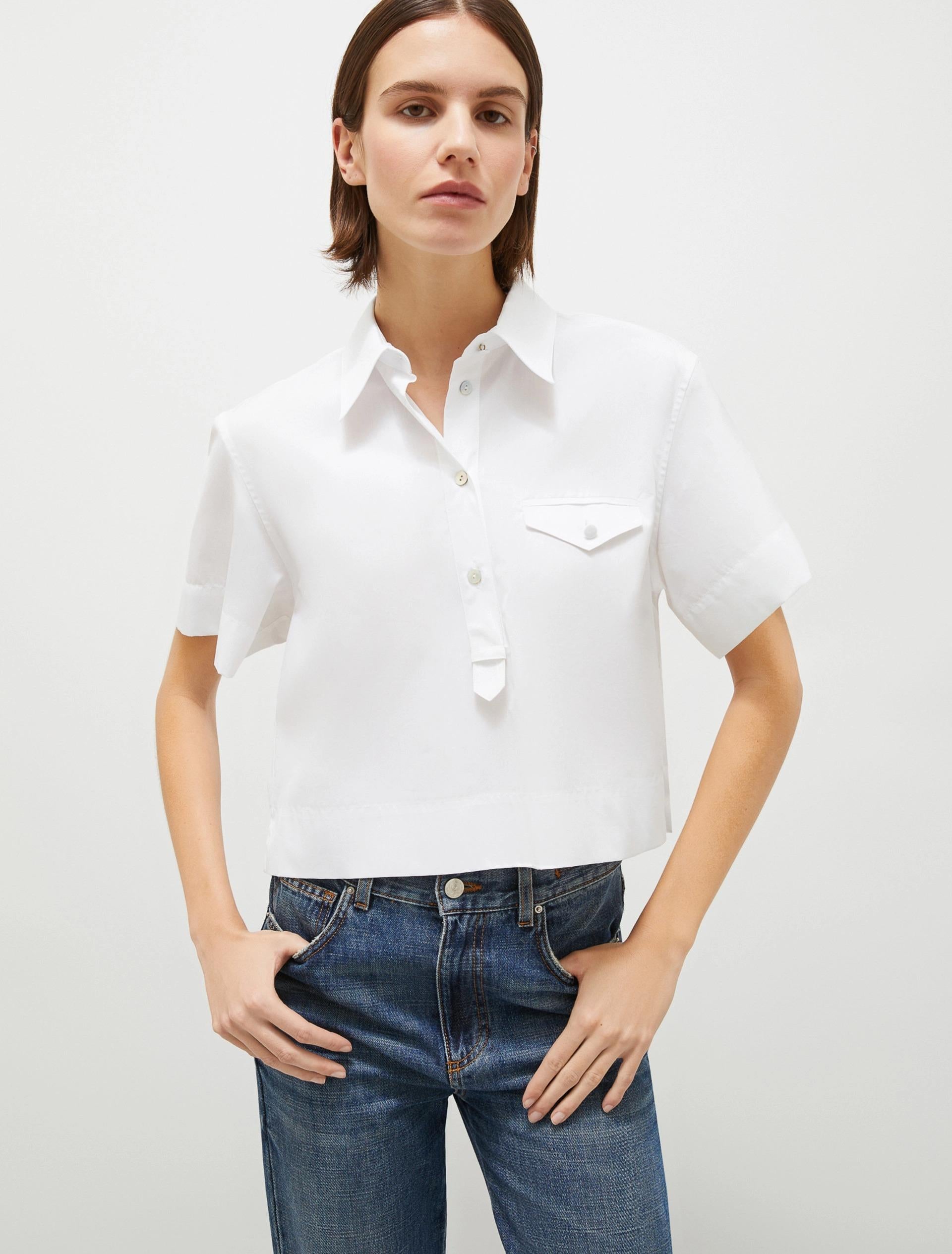 Camicia corta in popeline cotone
