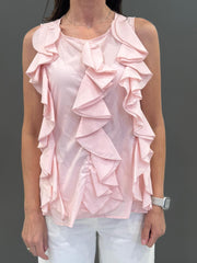 Blusa smanicata con rouches