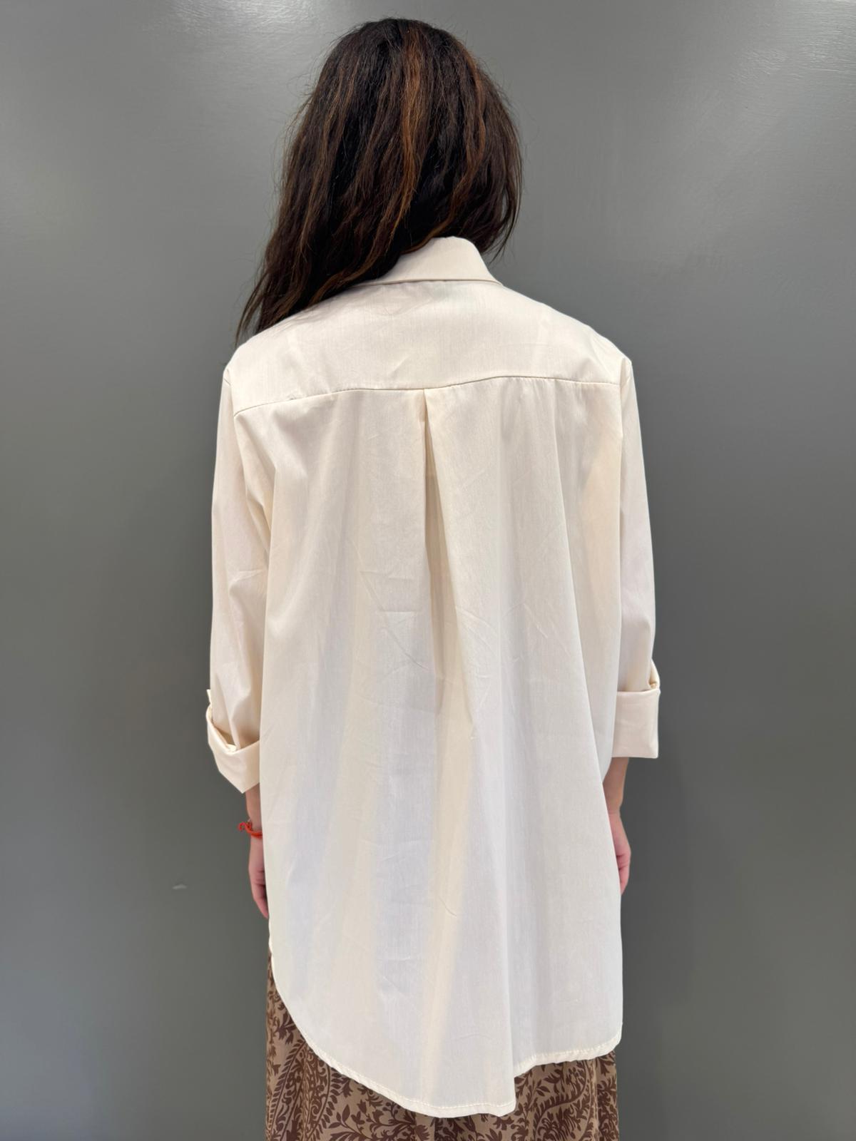 Camicia cotone manica lunga 50320PN BU REBECCA 