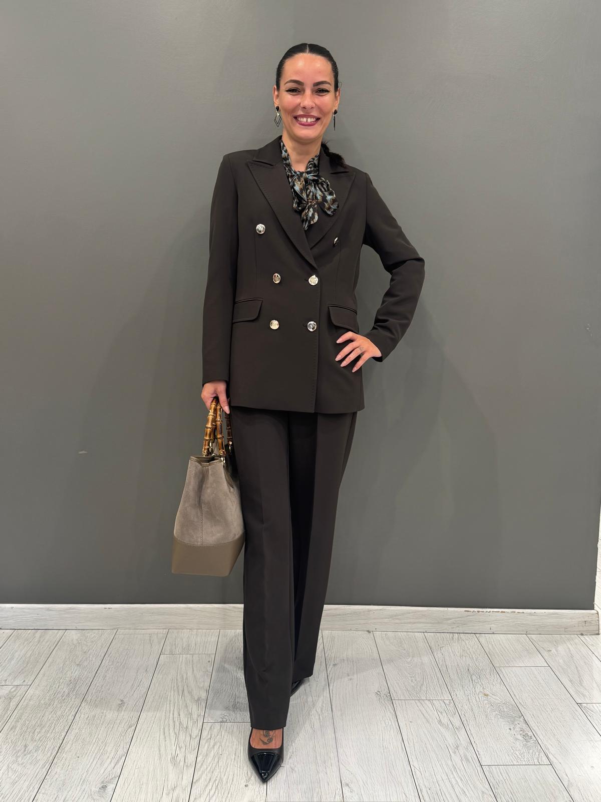 Tailleur sartoriale con bottoni oro 20434 MO CRISTINA GAVIOLI 