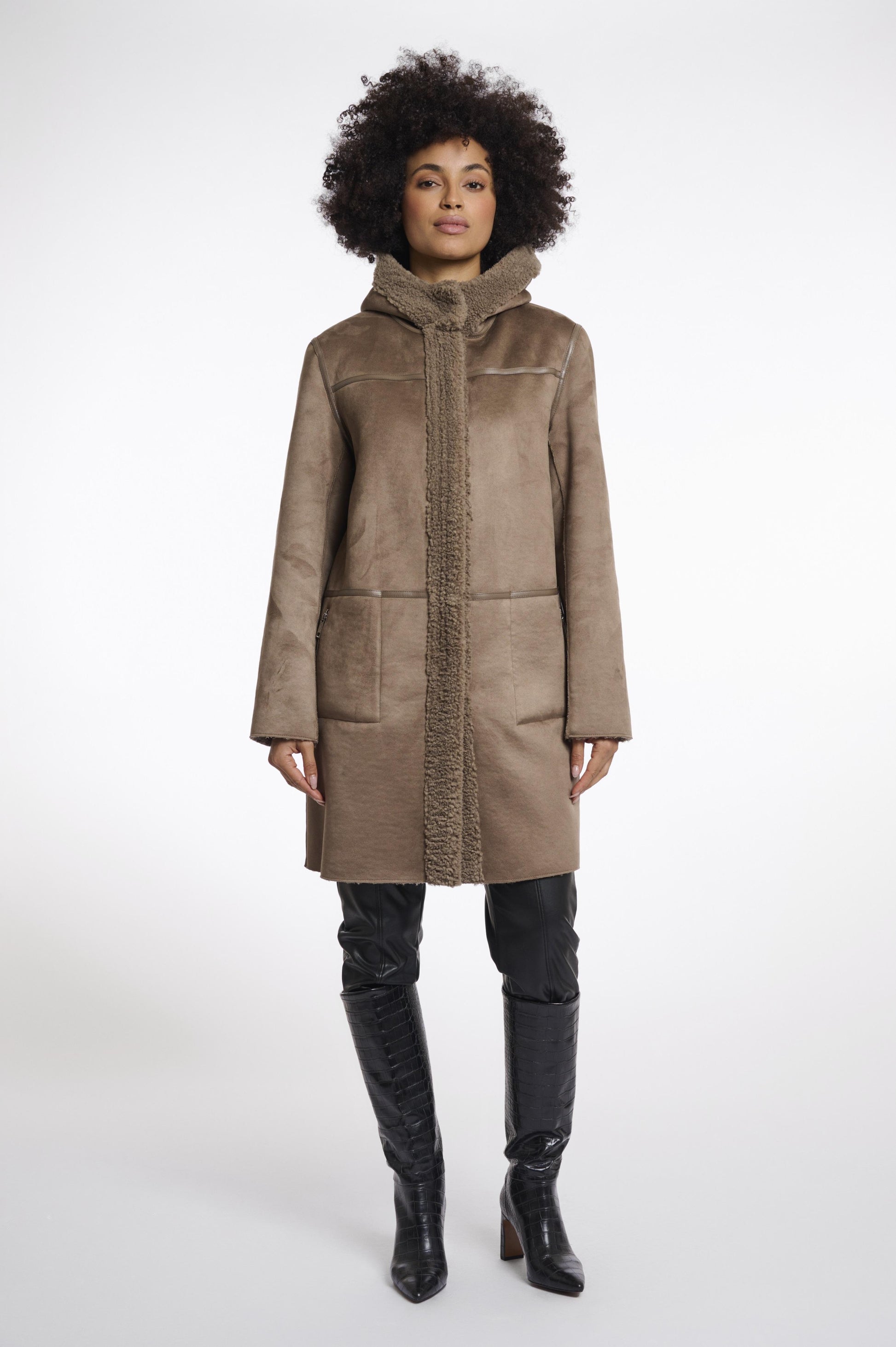 Cappotto teddy reversibile con cappuccio ALINA TO REALI 
