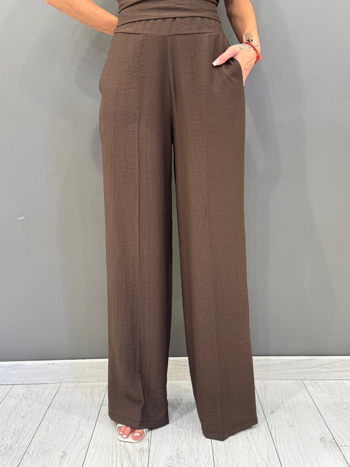 Pantalone fluido cioccolato CP316-25 MO REALI 