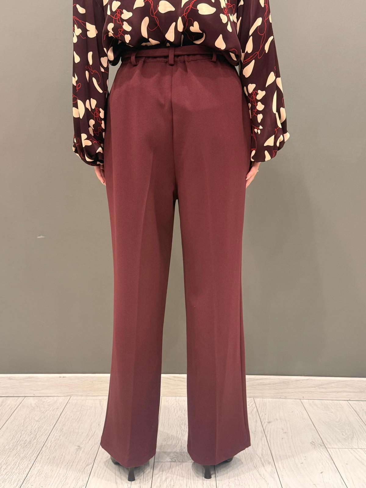 Pantalone vita alta wide con cintura P0395 VI REBECCA 