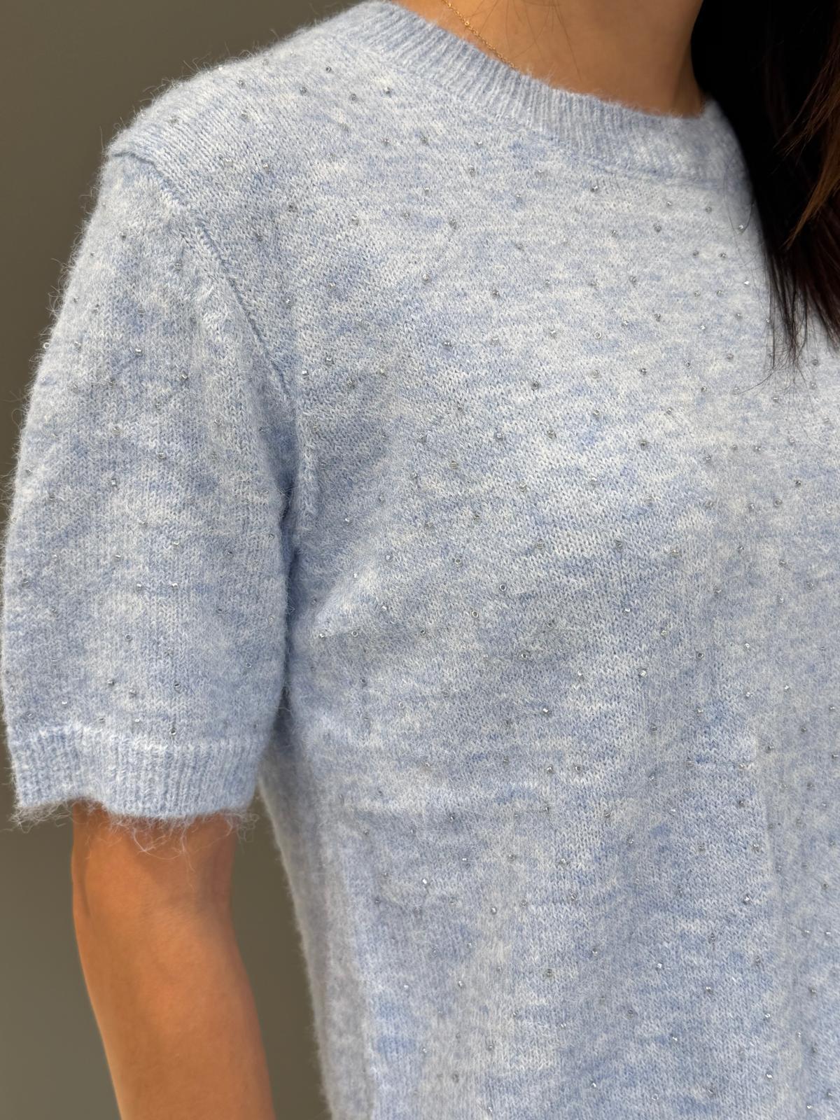 maglia manica corta e strass JN1192 CE REBECCA 