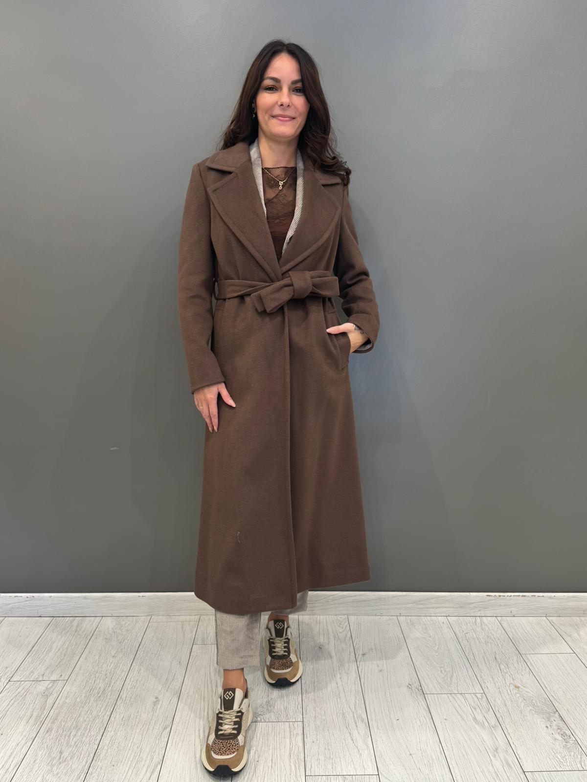 Cappotto lungo con cintura 20456 MO CRISTINA GAVIOLI 