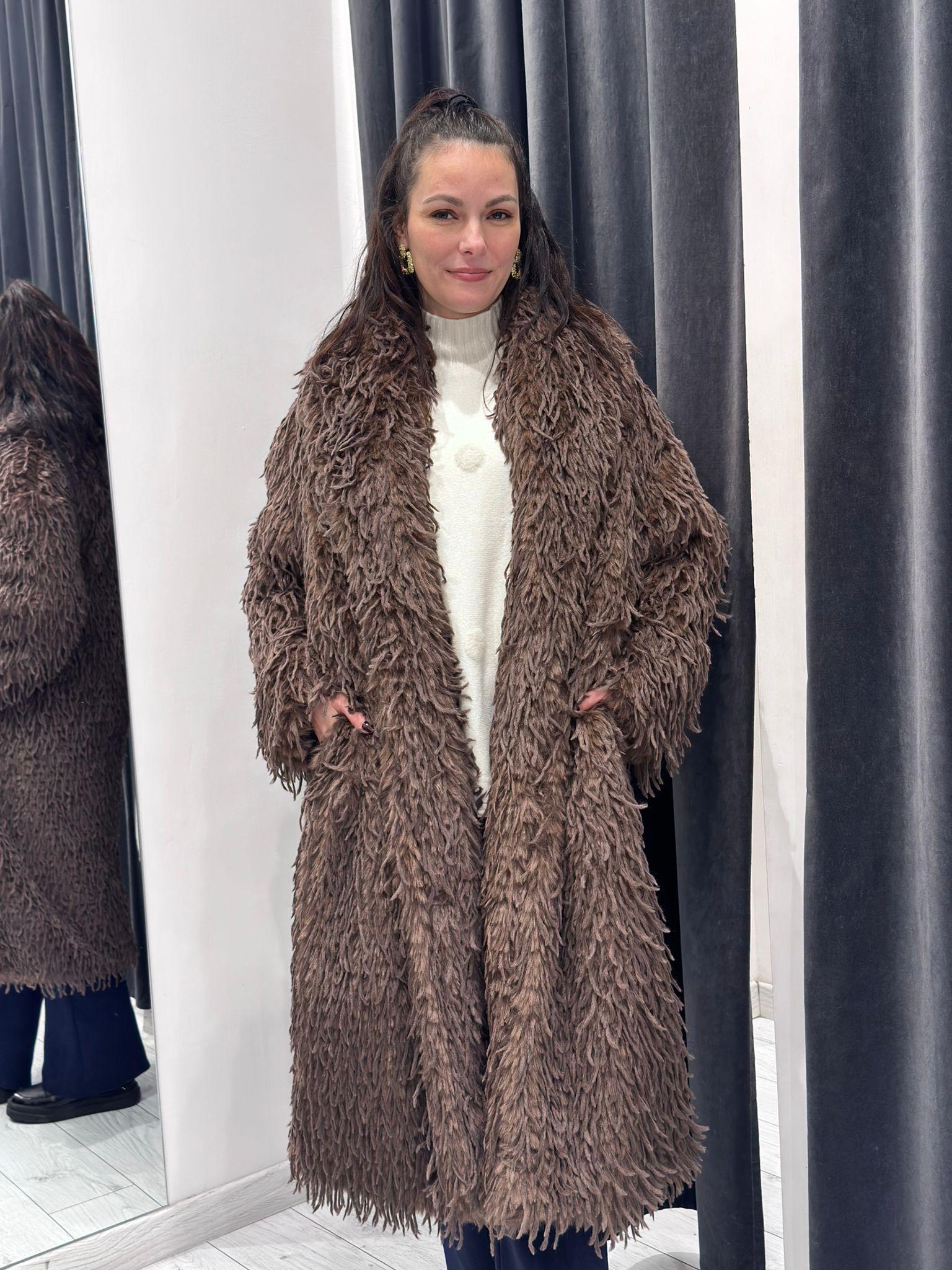 Cappotto faux fur WYH7219 MO CRISTINA GAVIOLI 