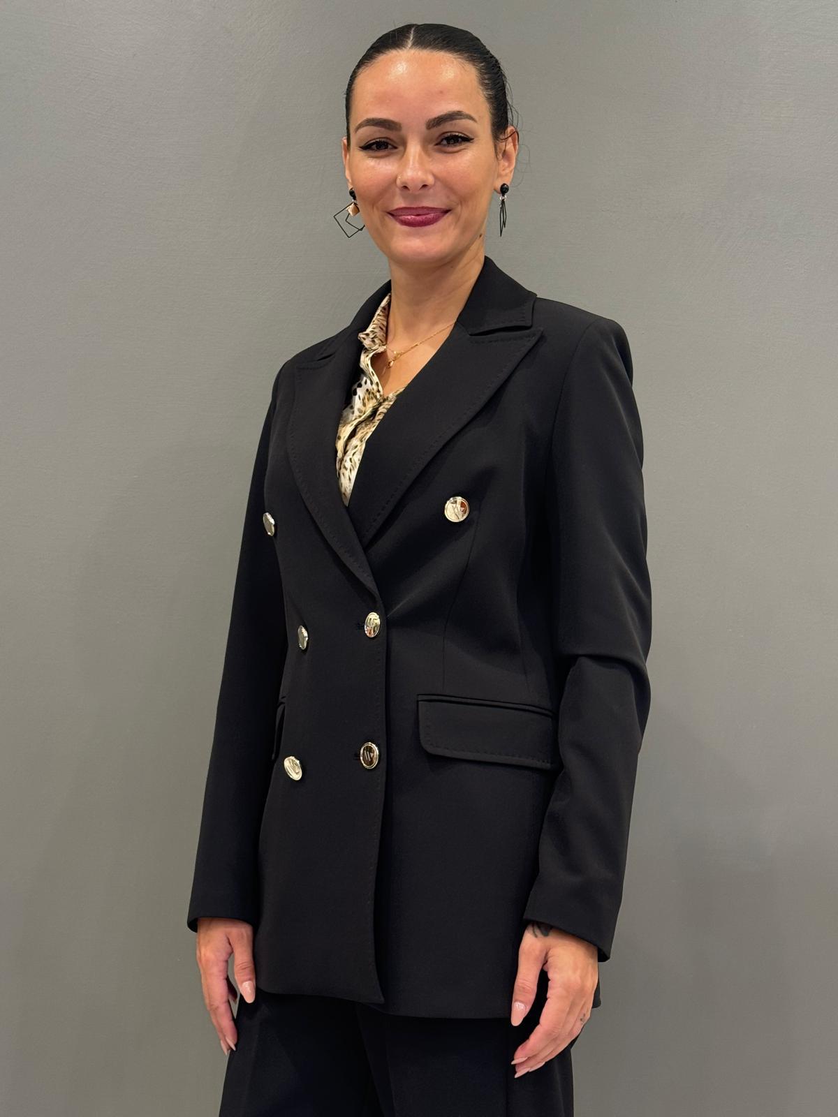 Tailleur doppiopetto bottoni oro 20434 NE CRISTINA GAVIOLI 