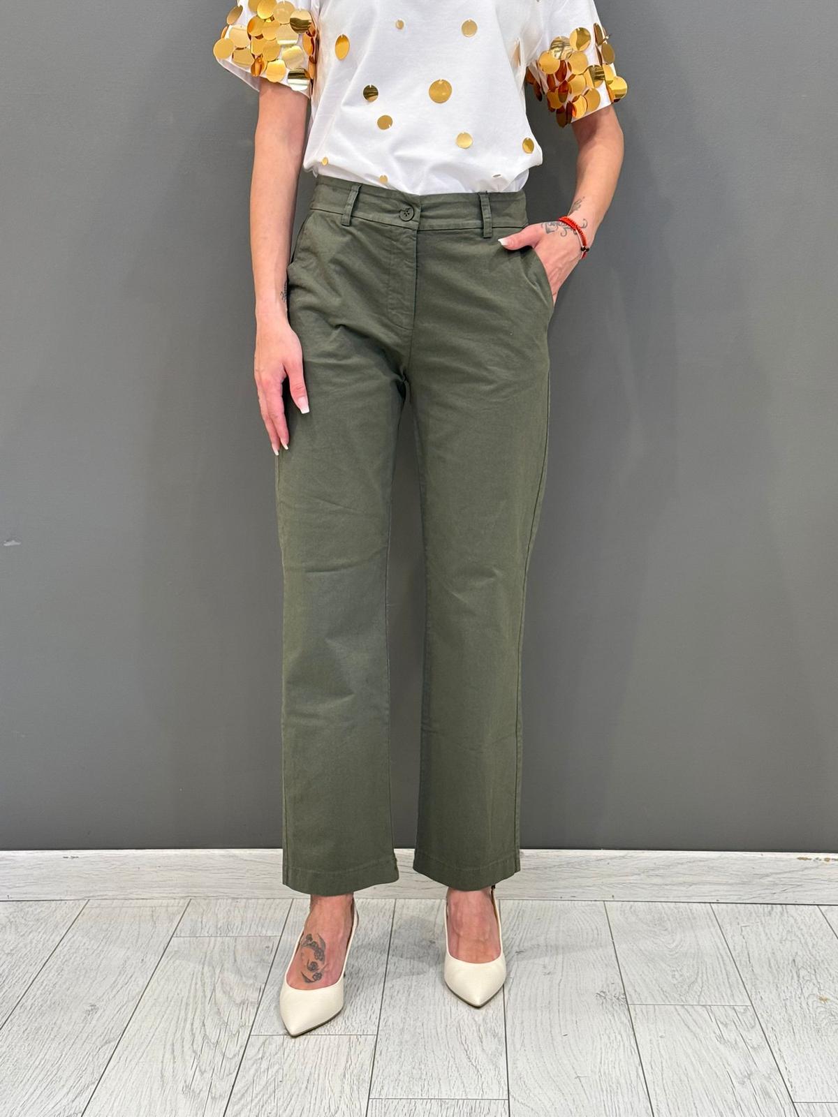 pantaloni chinos dritto gabardina