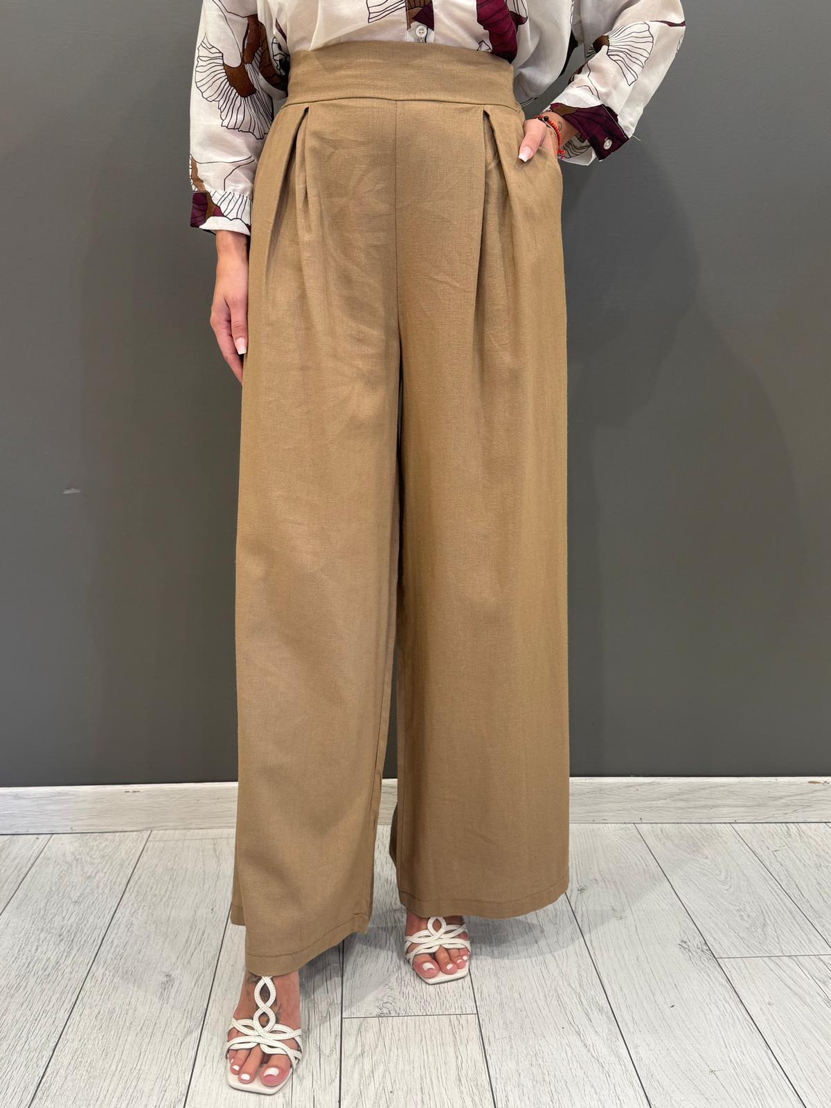 Pantaloni palazzo misto lino L2337 BIS REBECCA 