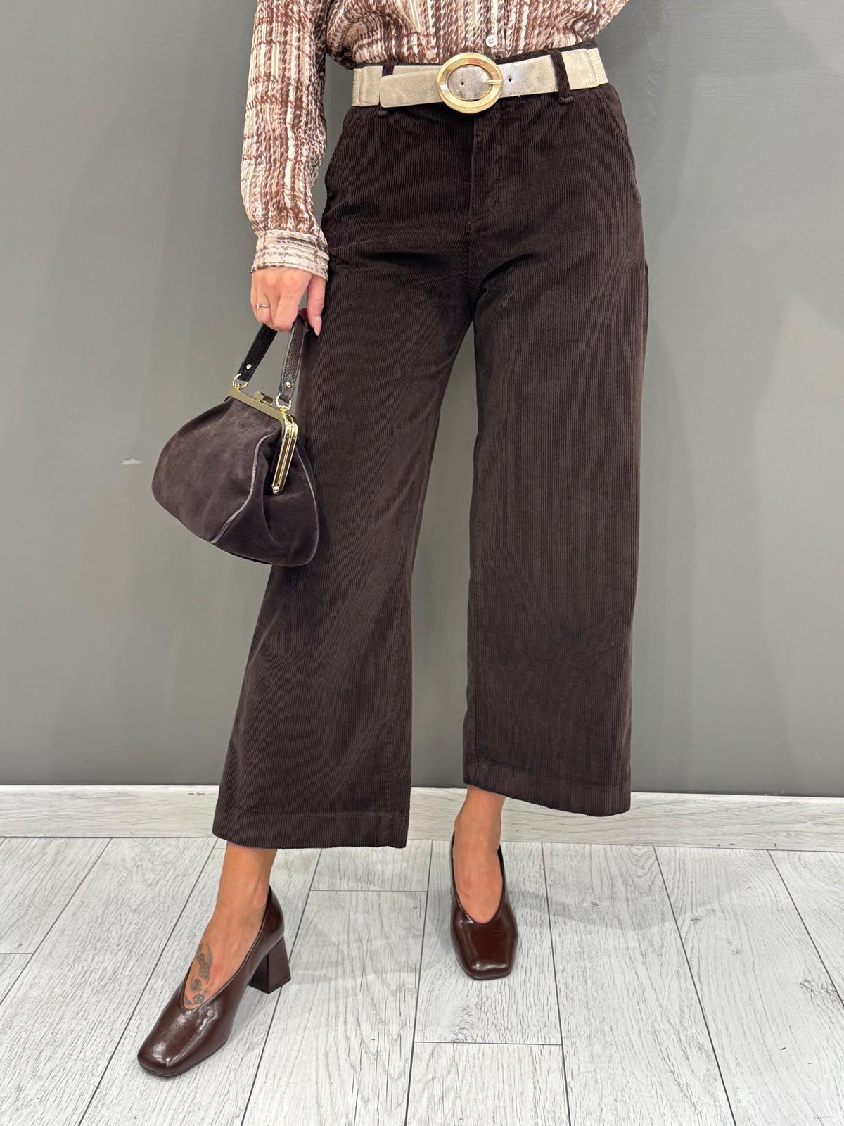 pantaloni ampio velluto stretch 20414 MO CRISTINA GAVIOLI 