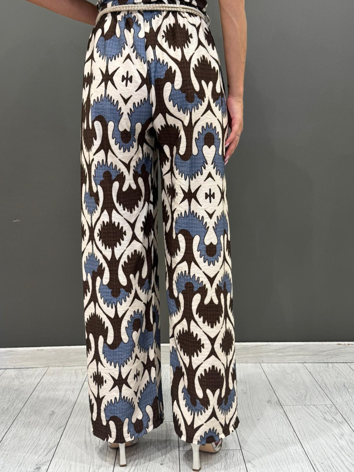 Completo fantasia con cintura in tessuto  Blusa e pantalone 19092-89 DEMO REBECCA 