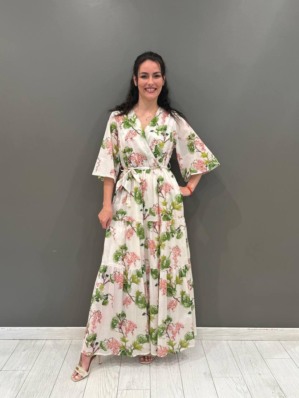 Abito lungo fantasia incrociato 25571 AV WU'SIDE 