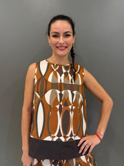 Top in cotone con stampa geometrica L2772-191 BR REBECCA 