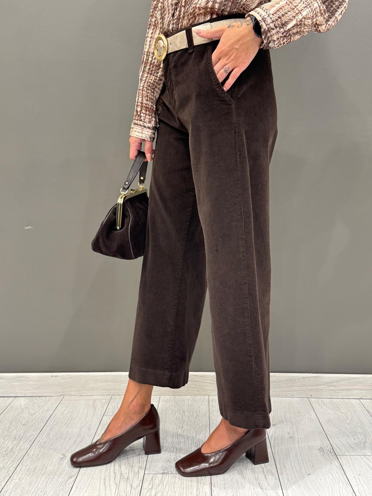 pantaloni ampio velluto stretch 20414 MO CRISTINA GAVIOLI 