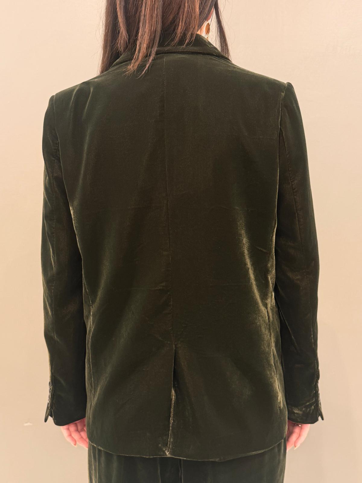 Blazer in velluto verde 25578 V4 WU'SIDE 