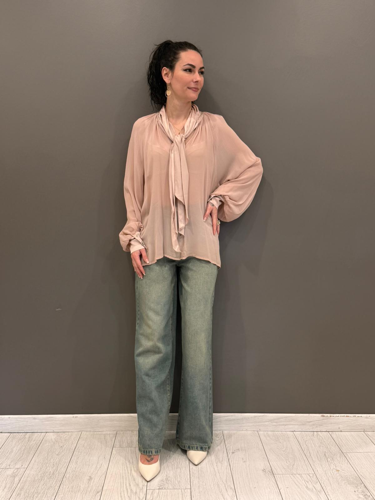Casacca con fiocco E661B RO CRISTINA GAVIOLI 