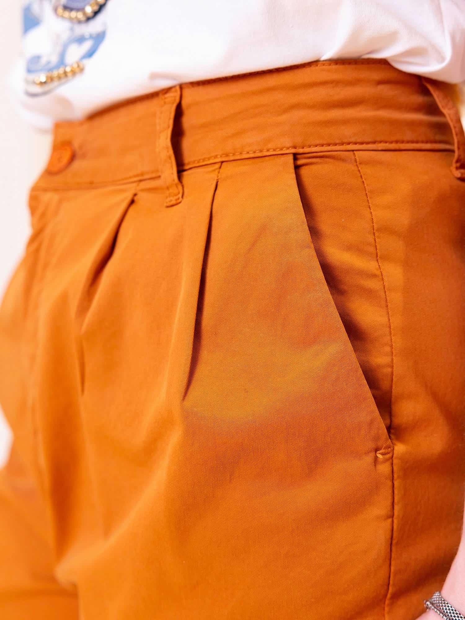 Pantalone con pinces e risvolto 30501V2 CAN WHITE WISE 