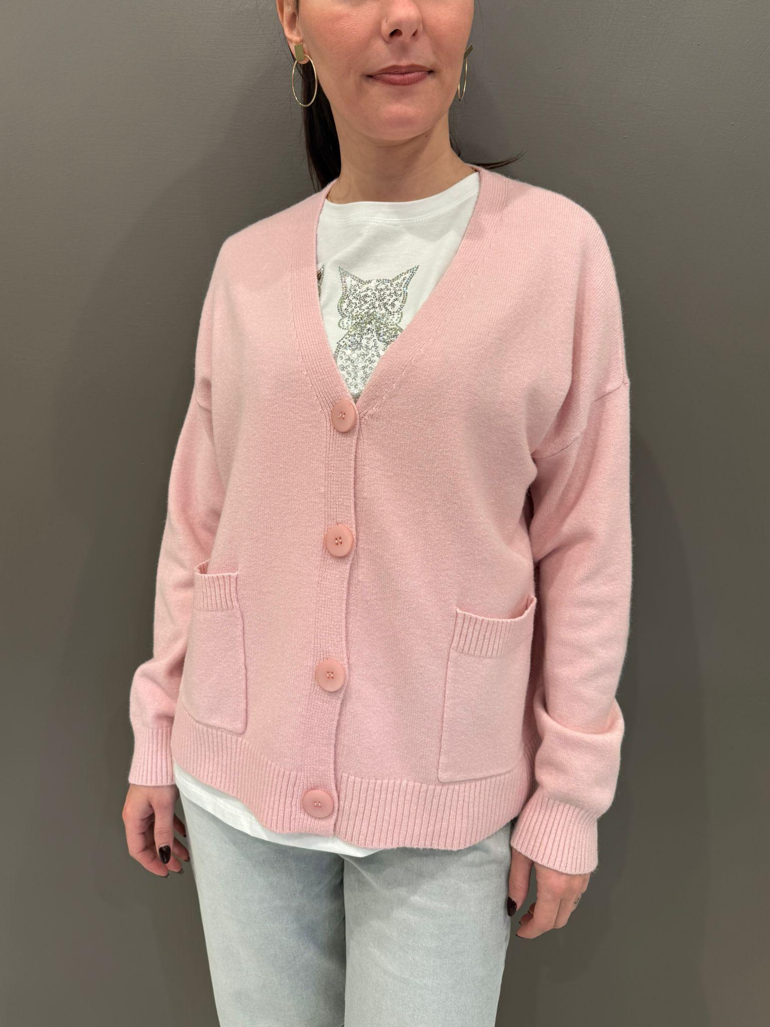 Cardigan con tasche JN0568 CI REBECCA 