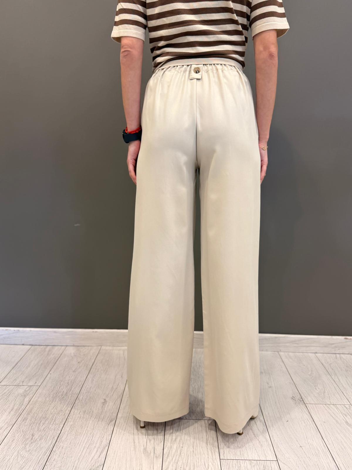 Pantaloni wide leg P1508 BU REALI 