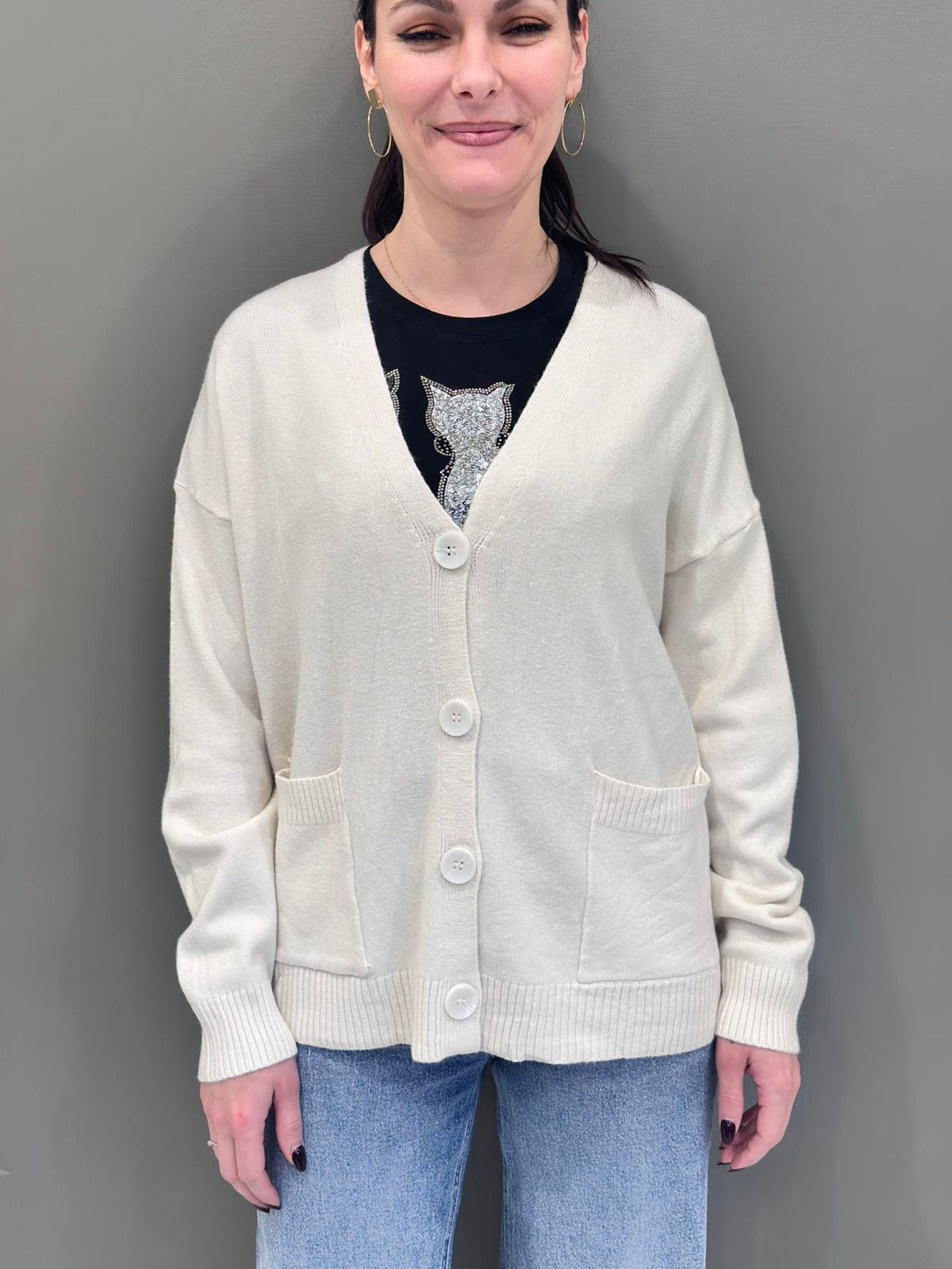 Cardigan con tasche JN0568 203 REBECCA 