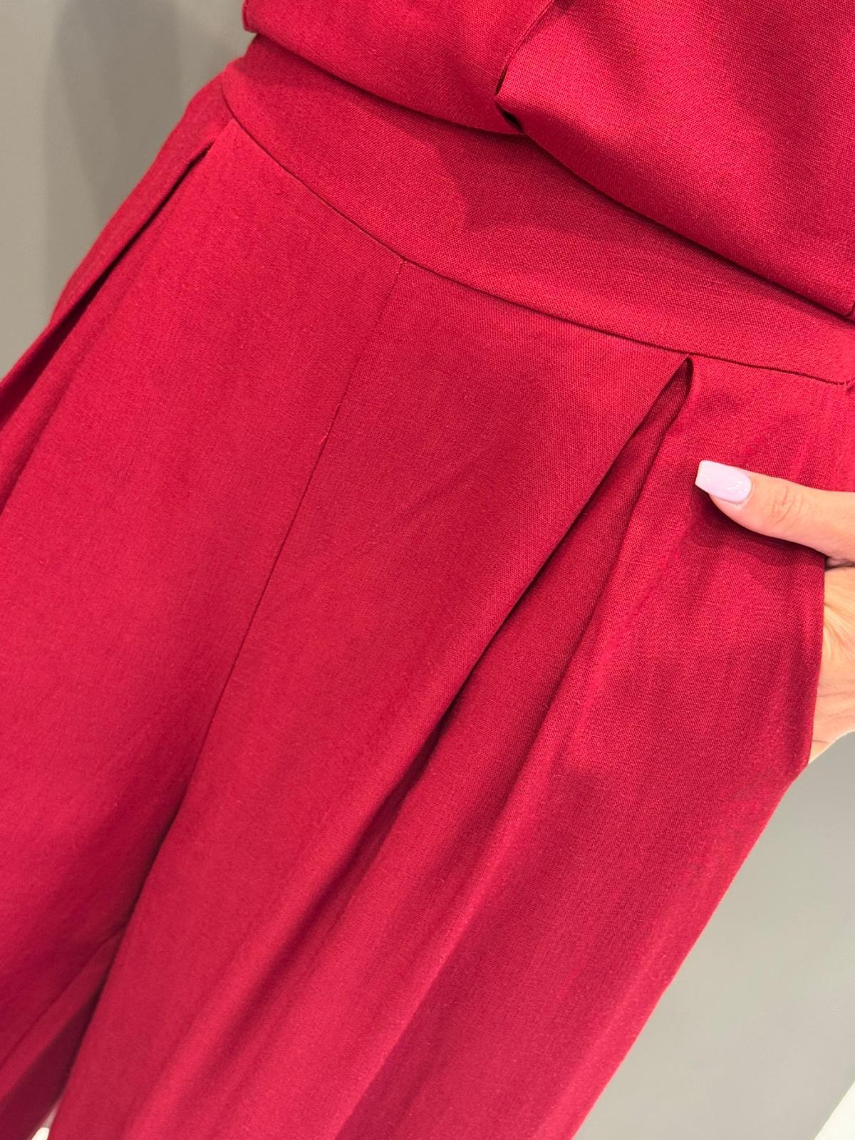 Pantaloni palazzo misto lino L2337 IN REBECCA 