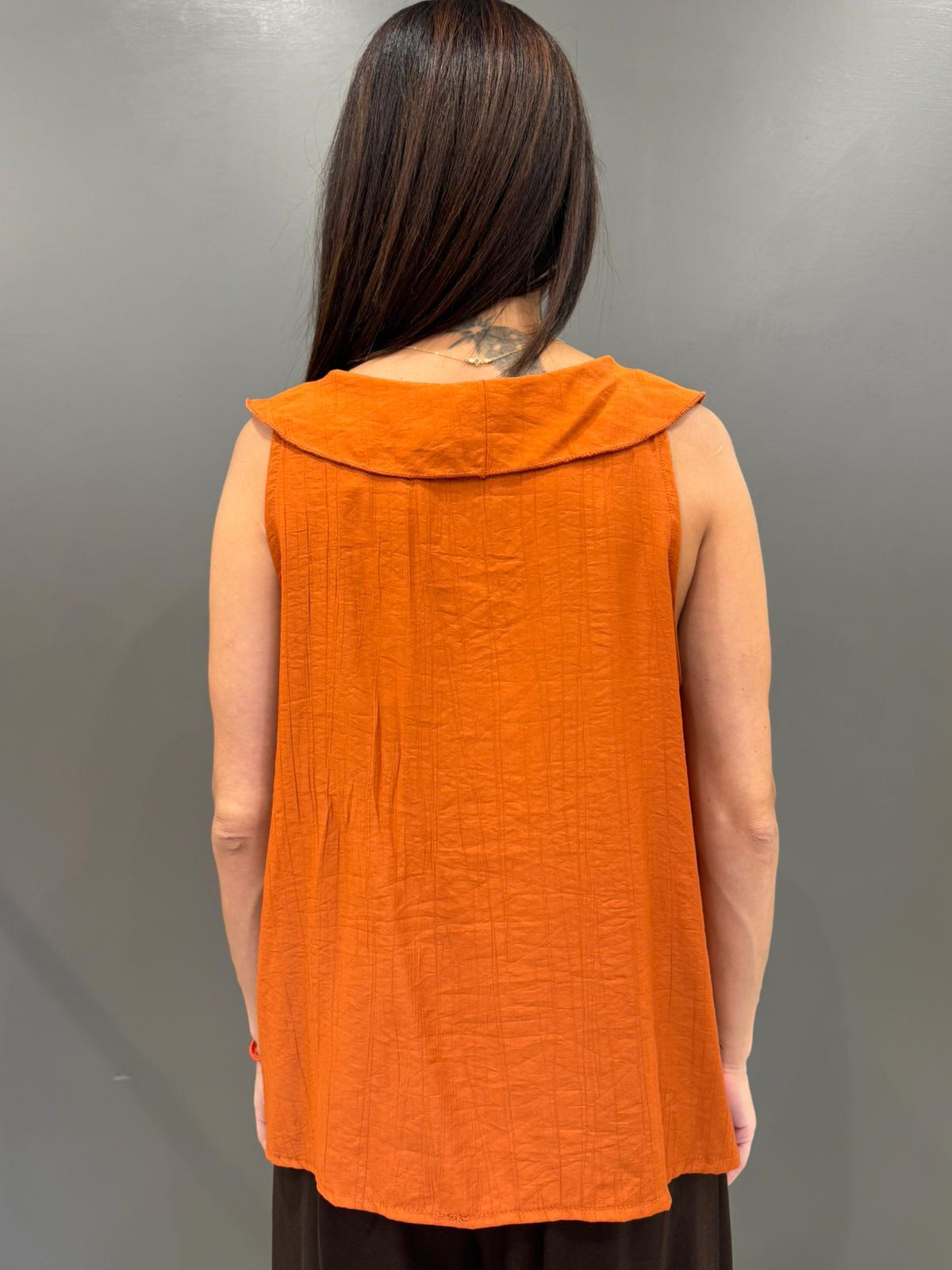 Top smanicato con volant frontale 19101-160 OR REBECCA 