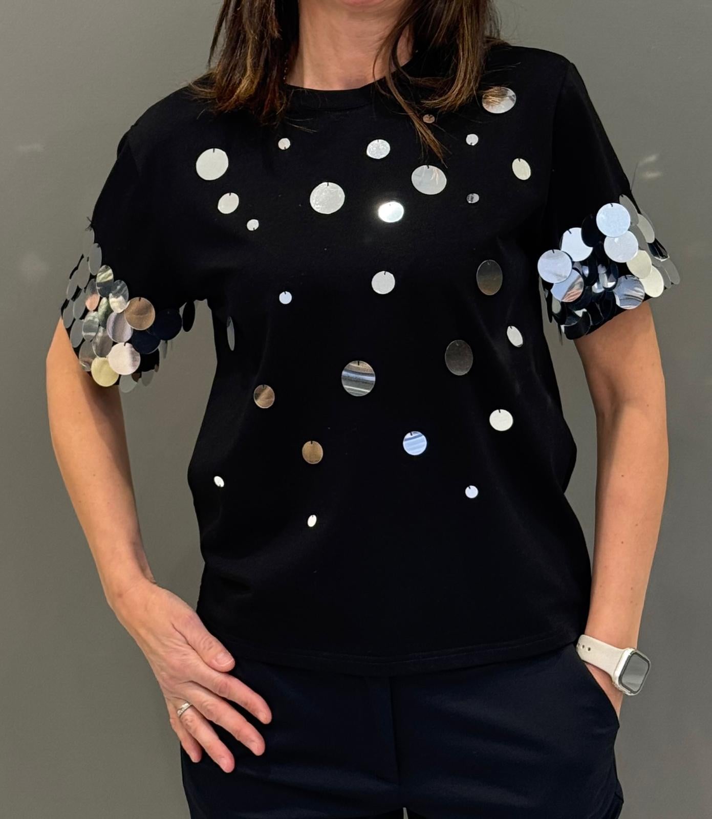 T-shirt macropaillettes 30109V1 NEAR CRISTINA GAVIOLI 