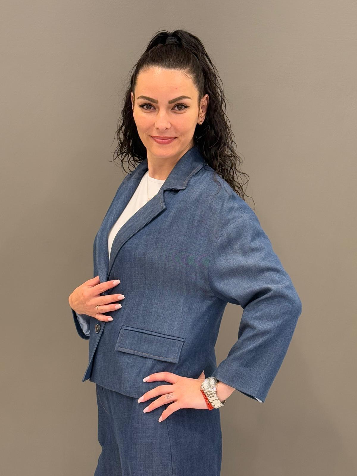 giacca corta over tencel 6089 DE CRISTINA GAVIOLI 