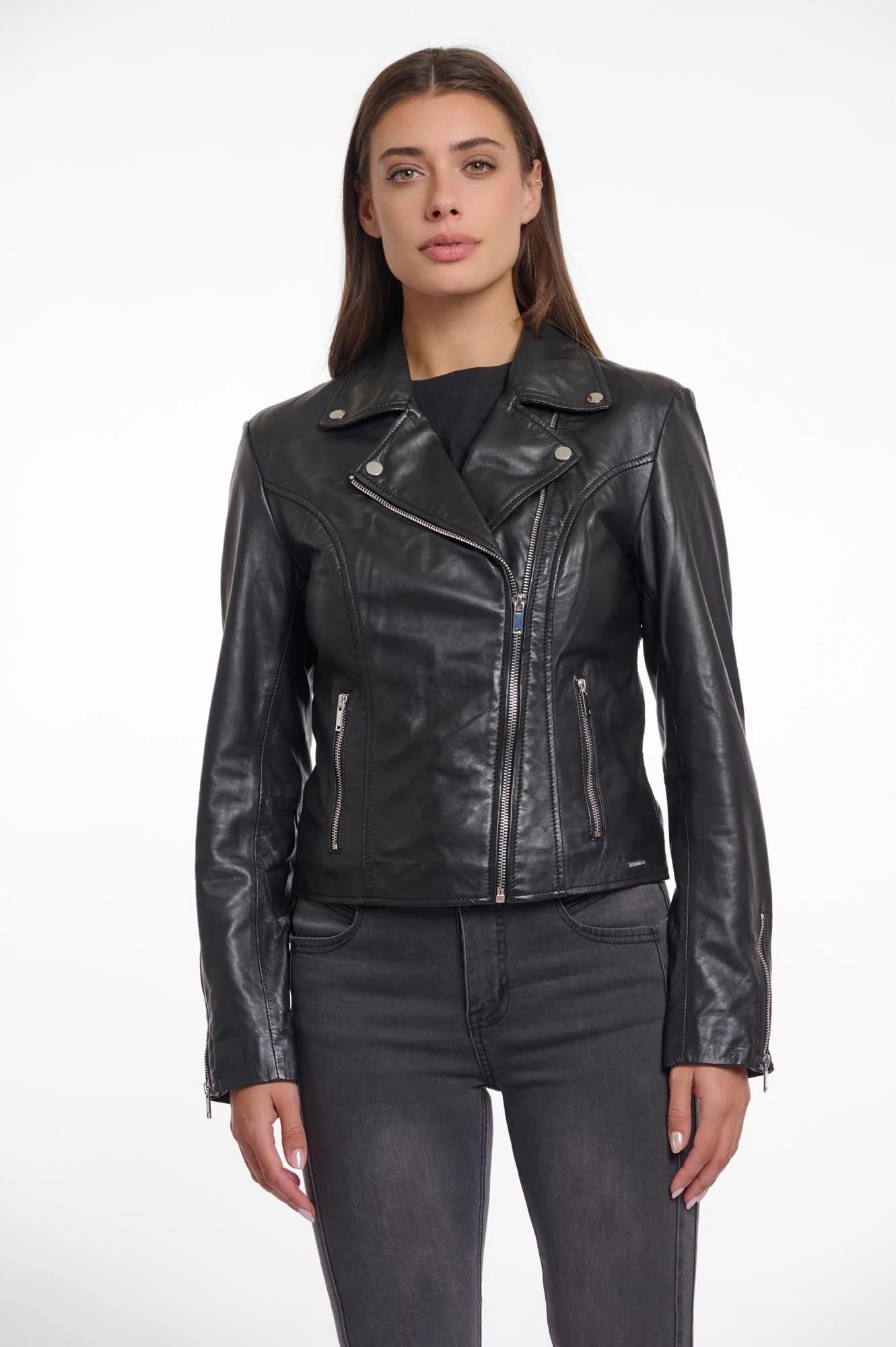 Giacca motociclista pelle EMILY BL RINO & PELLE 
